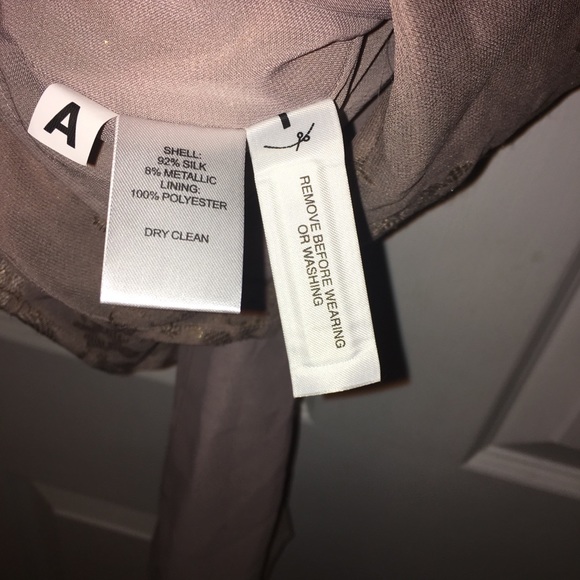 NEW! Ann Taylor LOFT silk mauve & gold blouse - Picture 4 of 4